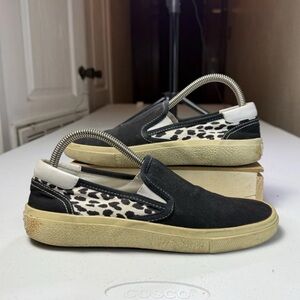 YSL saint laurent slip on canvas sneakers Sz UK 37.5 /US 7.5